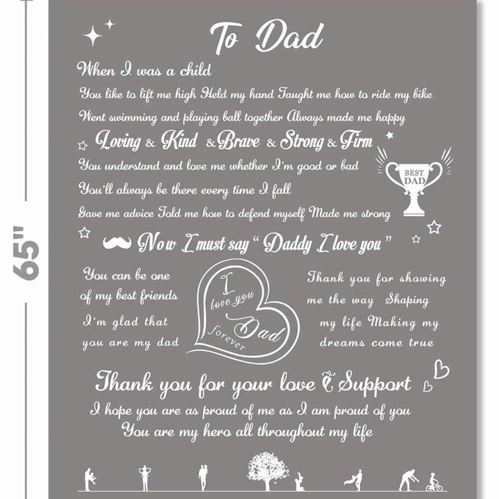 Gray Sentimental Blanket for Dad